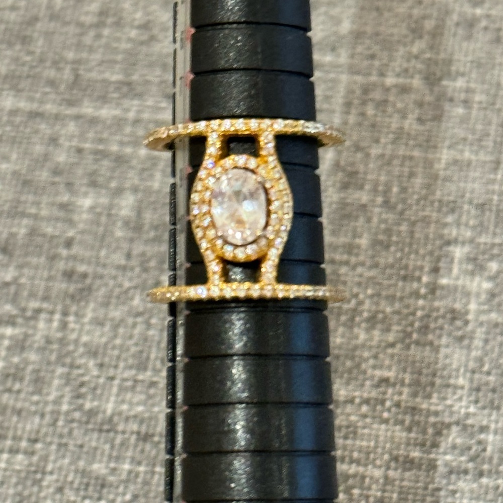 Gold tone negative space ring